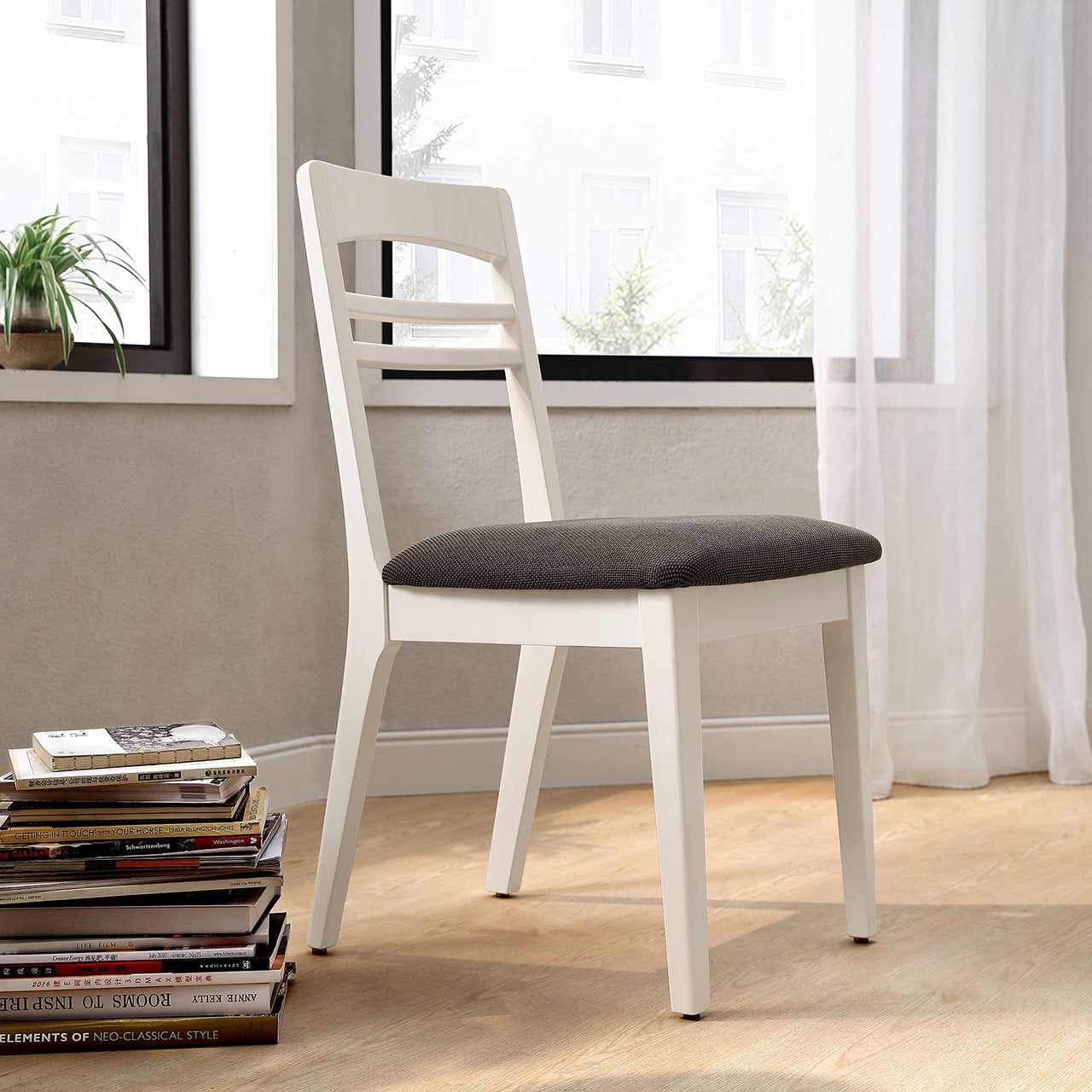 Julies Kids White Bookcase Study Table and Chair Set-4