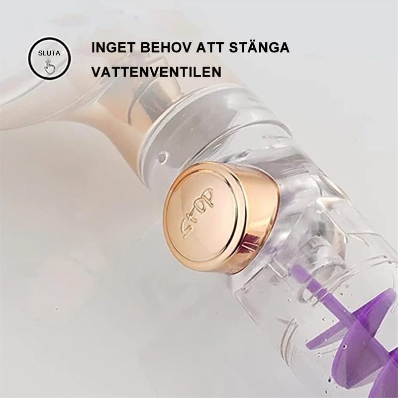 Justerbar högtrycksvattenbesparande duschmunstycke med tre lägen
