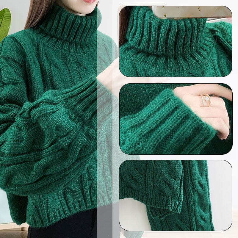 Kabelstickad turtleneck