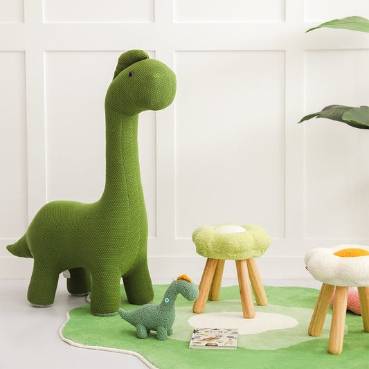 Knitted Green Dinosaur Stool-0