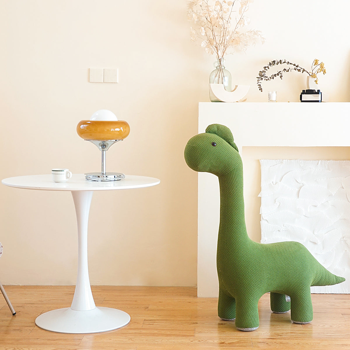 Knitted Green Dinosaur Stool-1