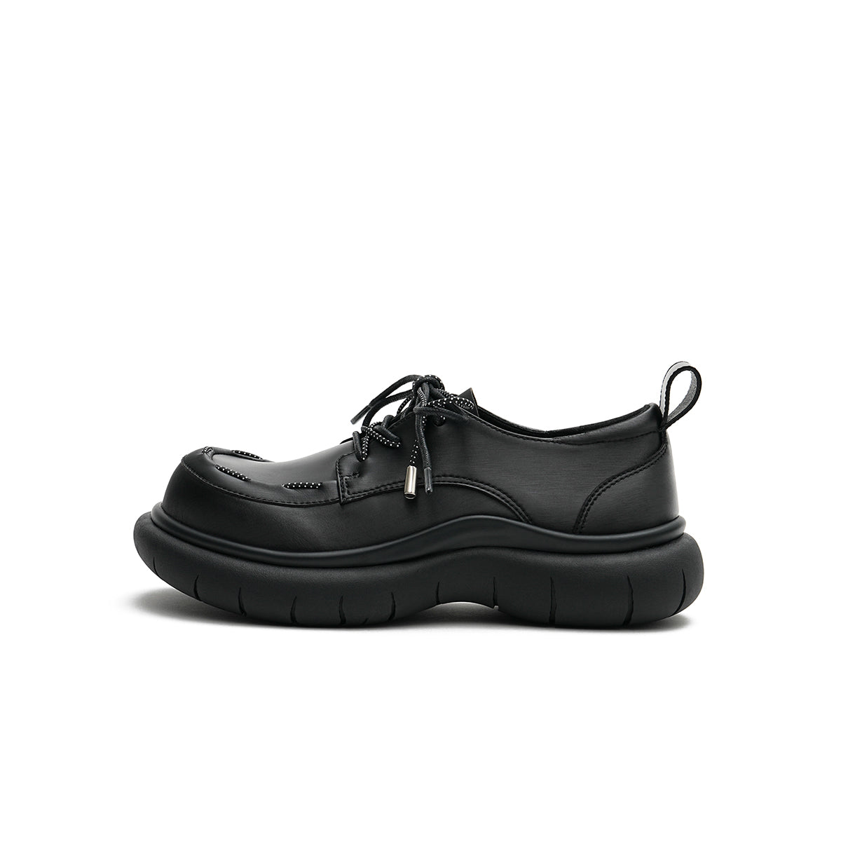 Lace-Up Leather Shoes with Padded Bottoms-0