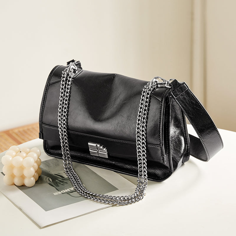 Large-Capacity Calf Leather Work Commute Bag-2