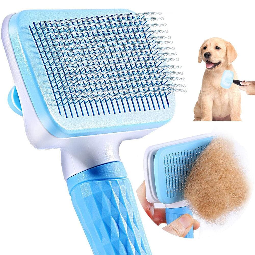 Självrensande Pälsborste för Hund & Katt – Med Smidig Knappfunktion