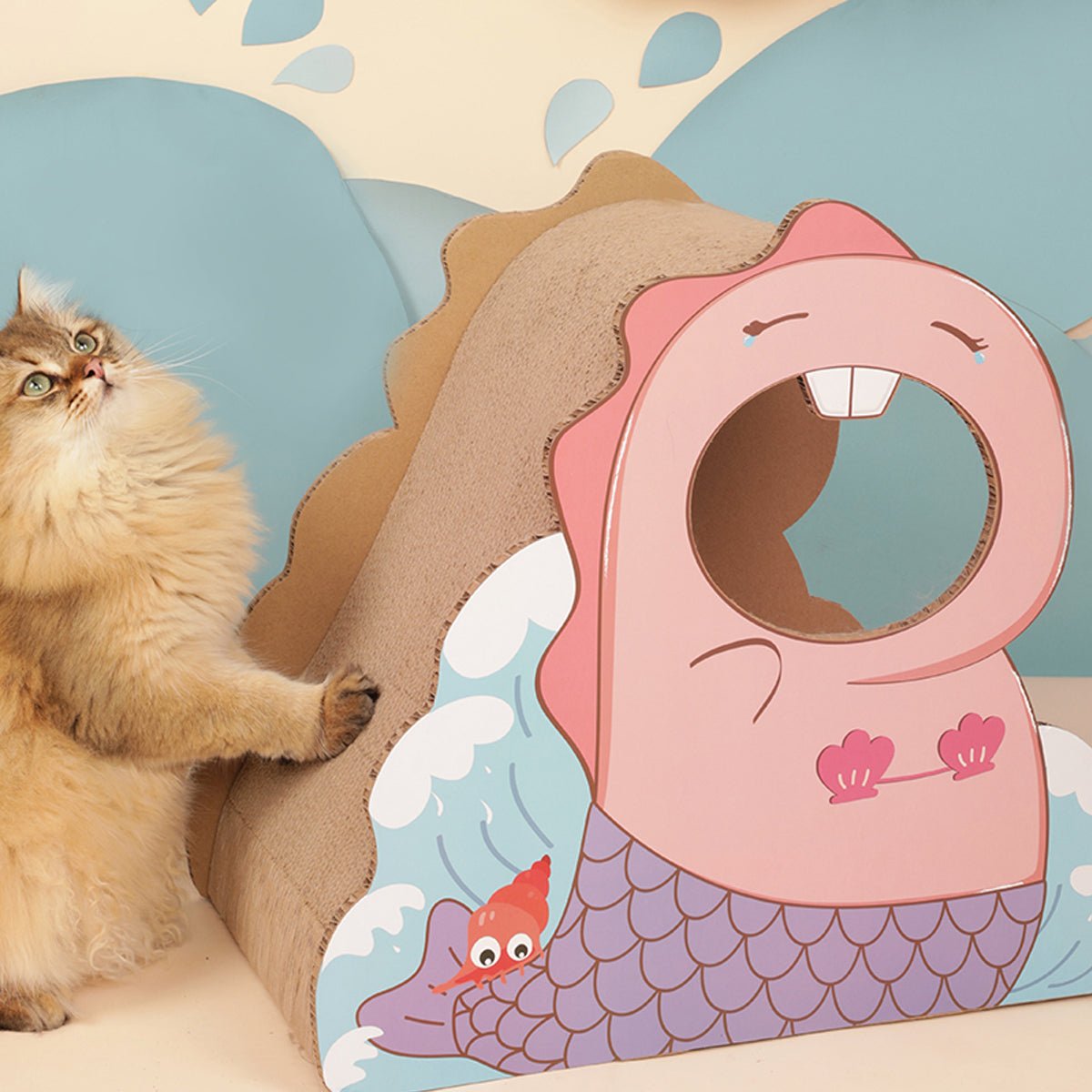 Little Dinosaur Pink Cat Scratching Board-2