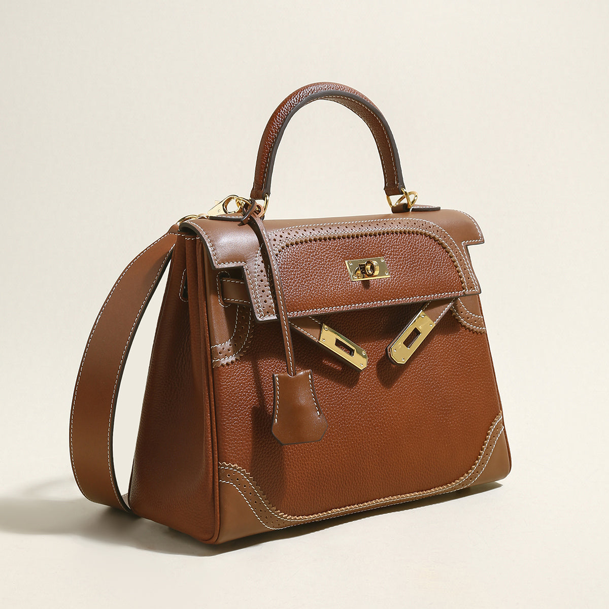 Los Altos Top Handle Leather Bag-1