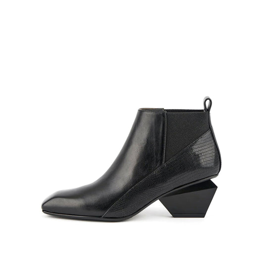 Low Ankle Textured Leather Boots-0