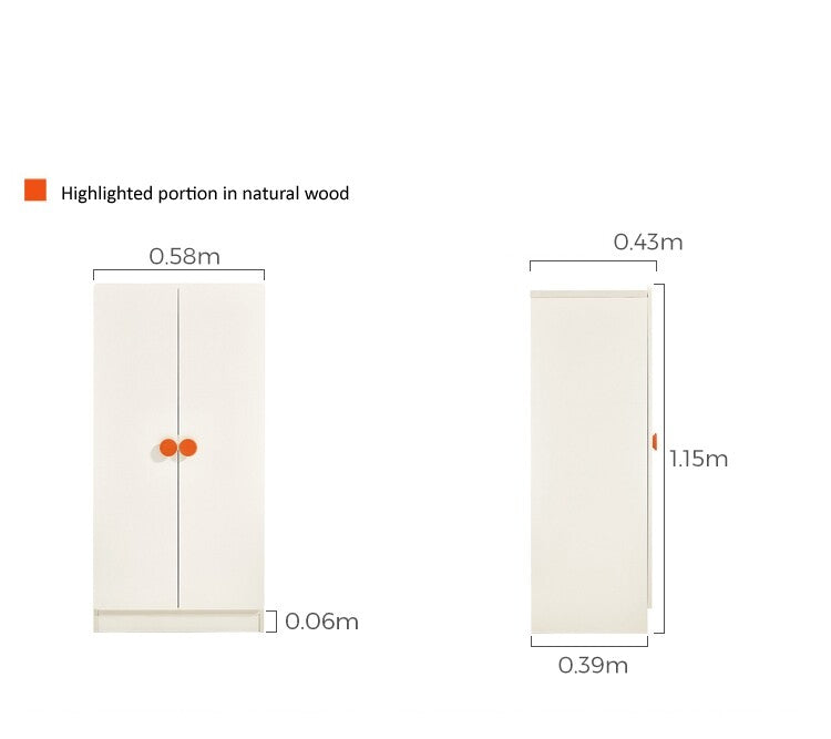 Lucas Kids White Wardrobe Cabinet-2