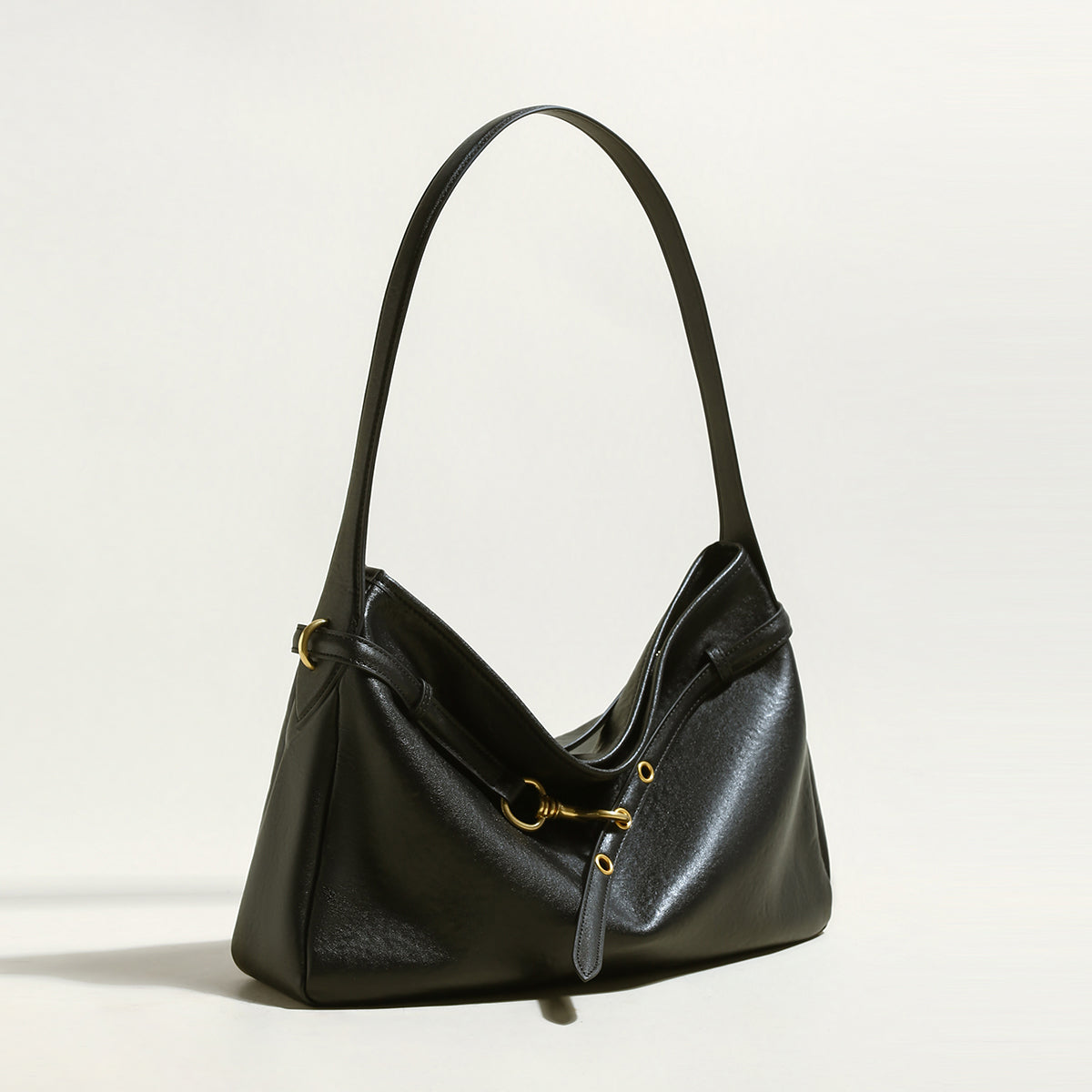 Mediun Slouchy Leather Shoulder Bag-1