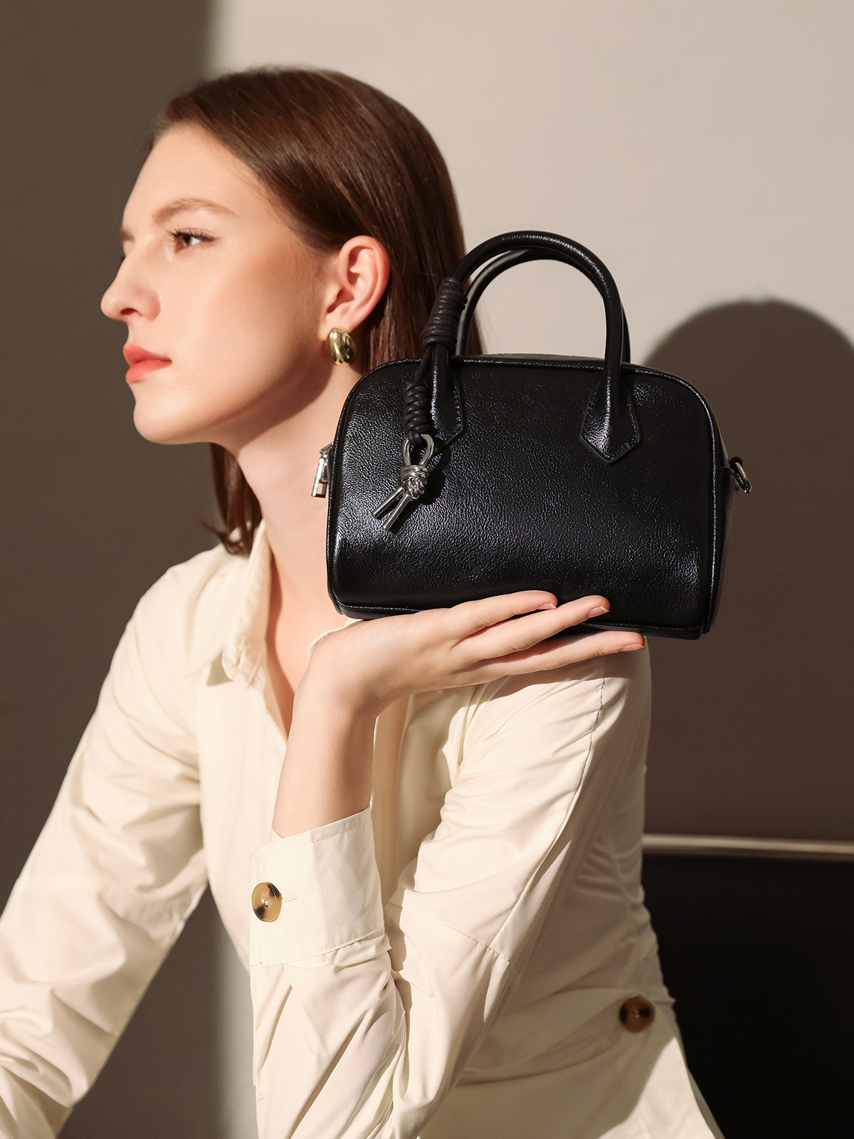 Meredith Leather Boston Top Handle Bag-4