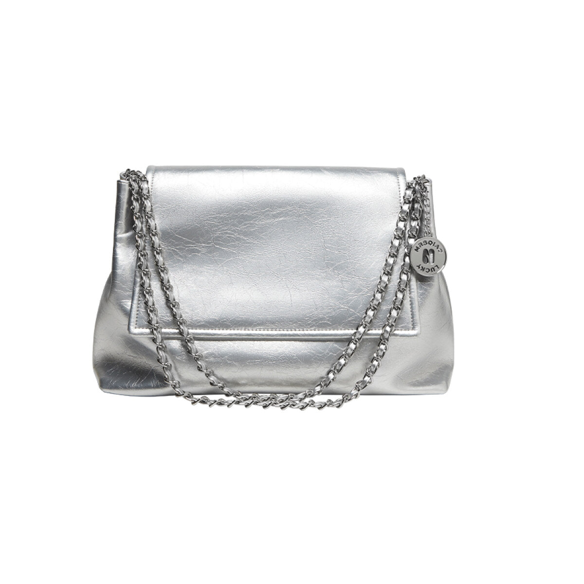 Metallic Leather Chain Strapped Shoulder Bag-0