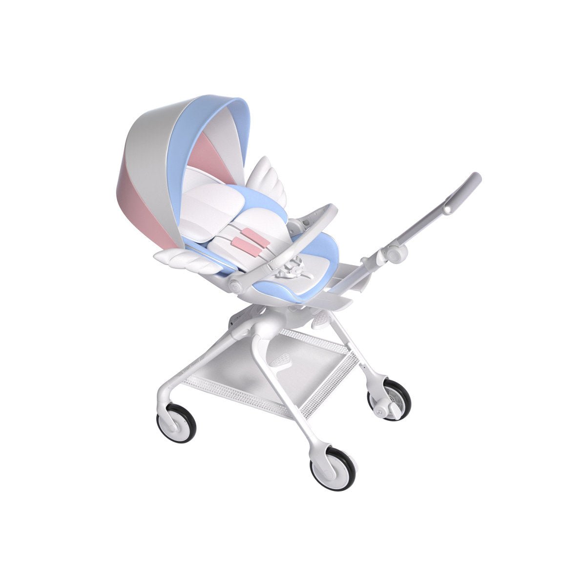 Mini Angel High-view Lightweight Foldable Pink Baby Stroller-0