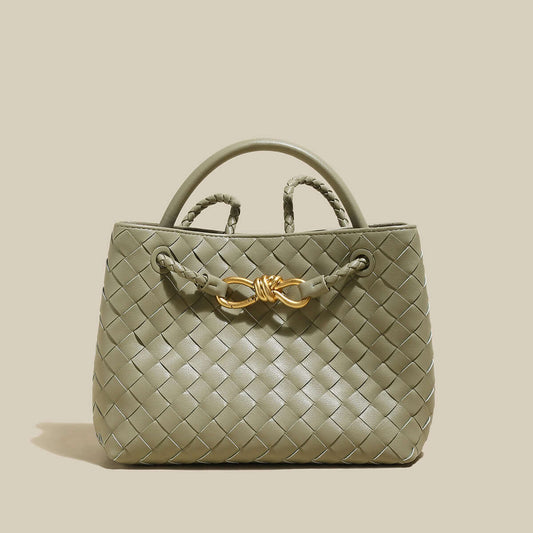 Mint Green Woven Tote Bag-0