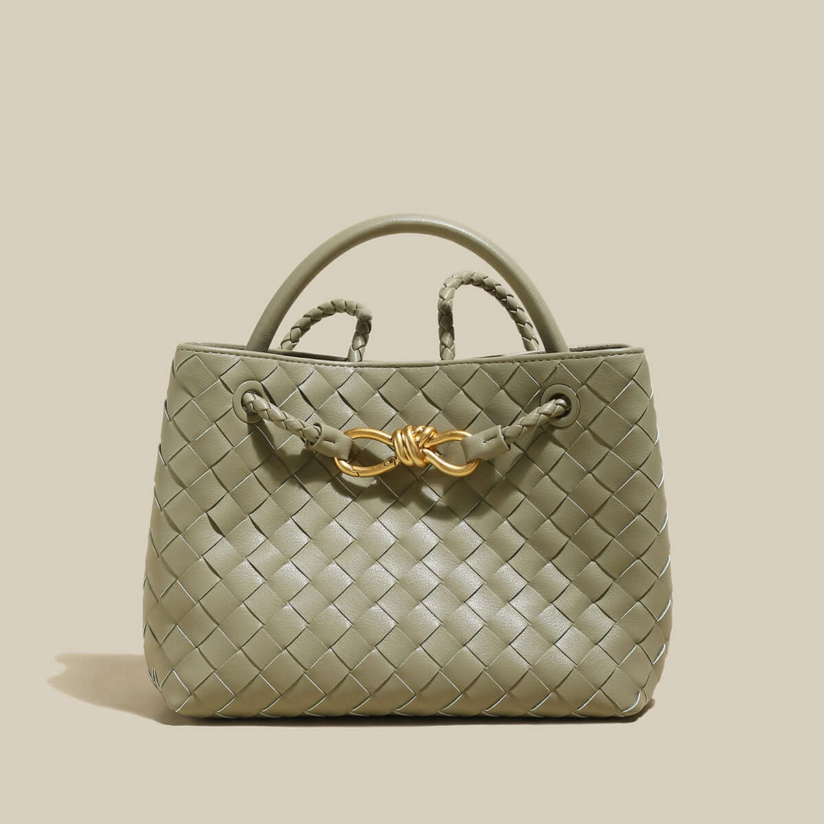 Mint Green Woven Tote Bag-0