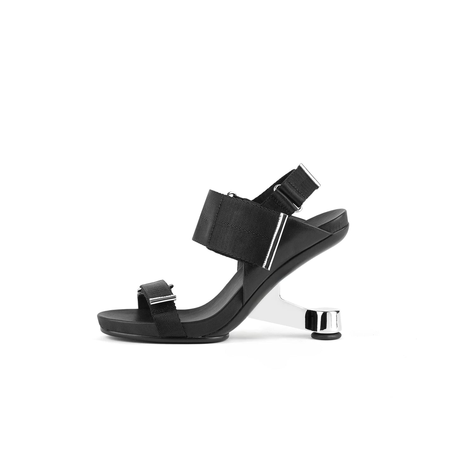 Futuristic Multi-Strap Heel-Less Sandals-5