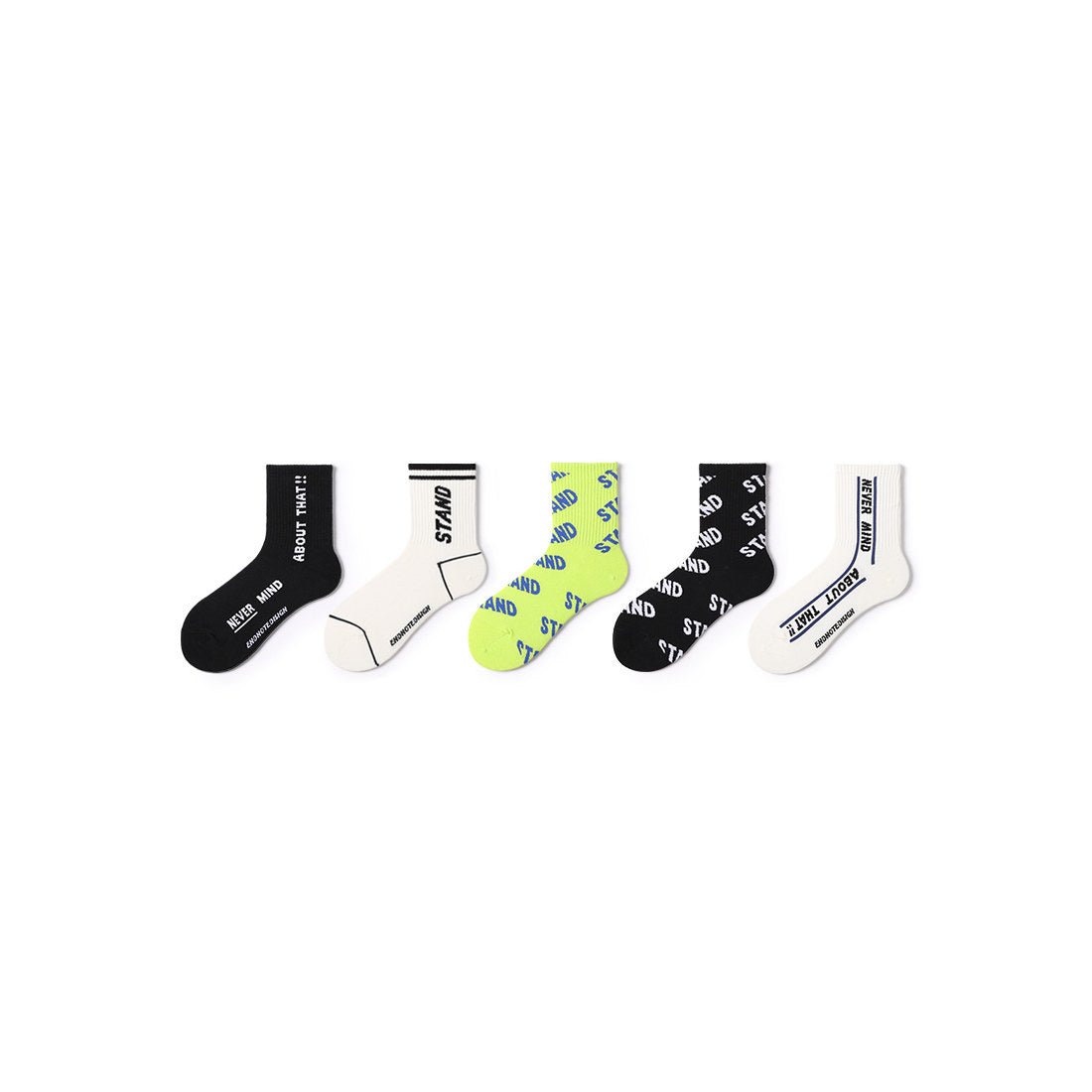 Never Mind All-season Unisex 5pcs Crew Socks Set-0