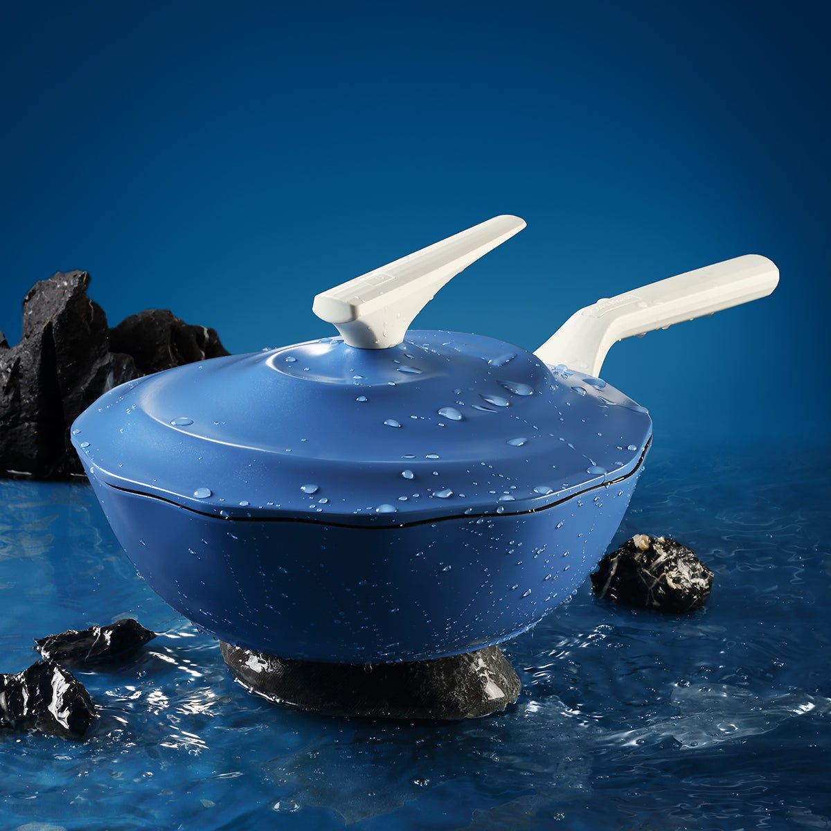 Ocean Wave Maifan Stone Steaming Wok Pot - 30cm of Culinary Excellence-4