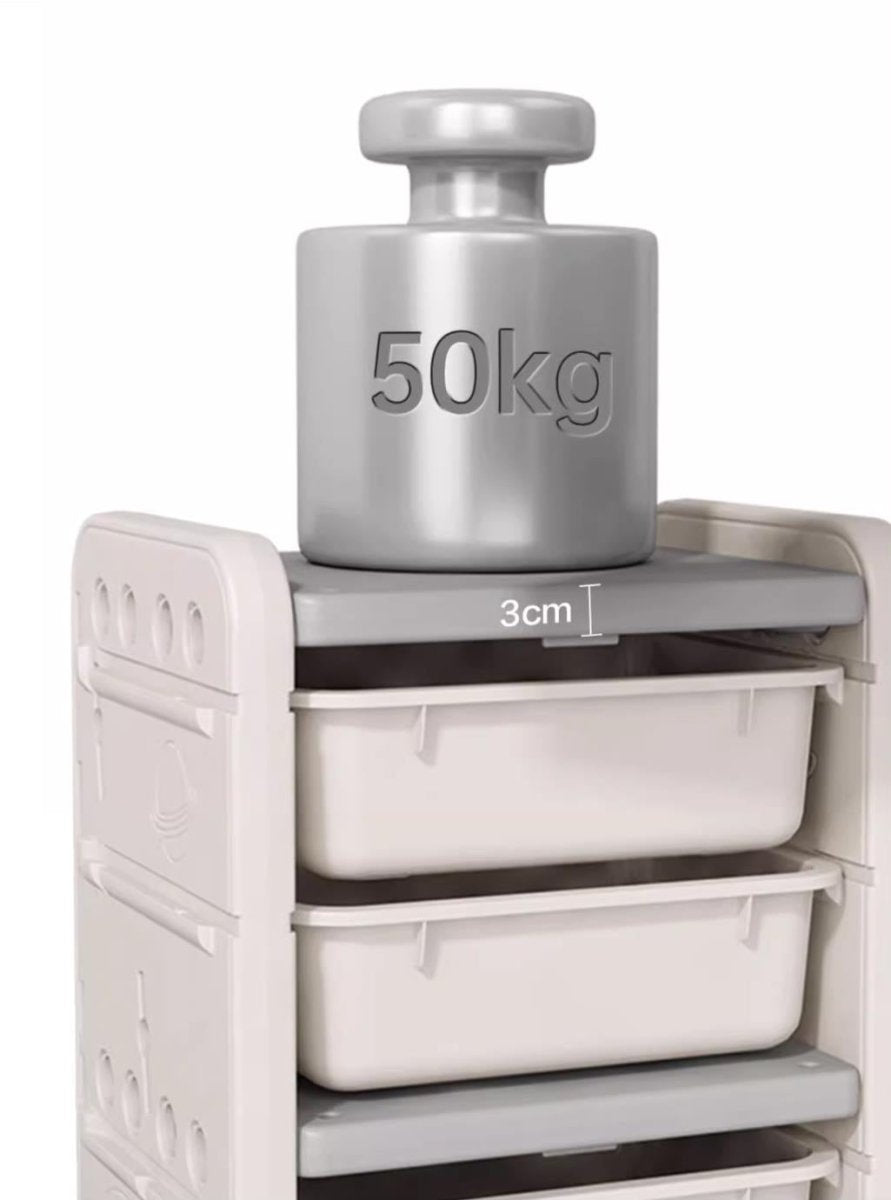 Odin Bear Ivory Bookshelf & Storage Combo Set-3