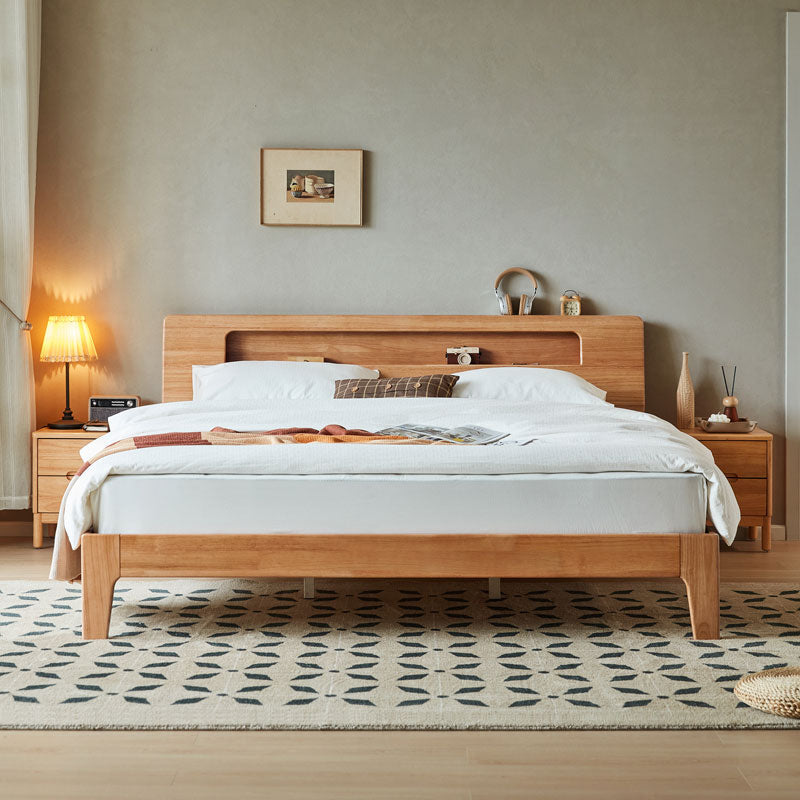 Organic Solid Wood Bed with Mattress Set-0