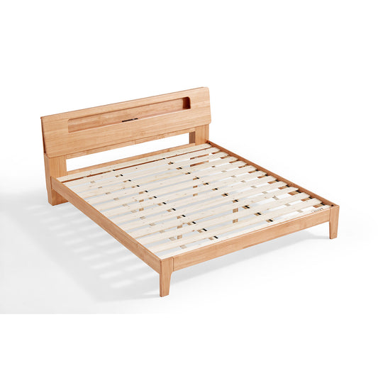 Organic Solid Wood Bed with Mattress Set-1