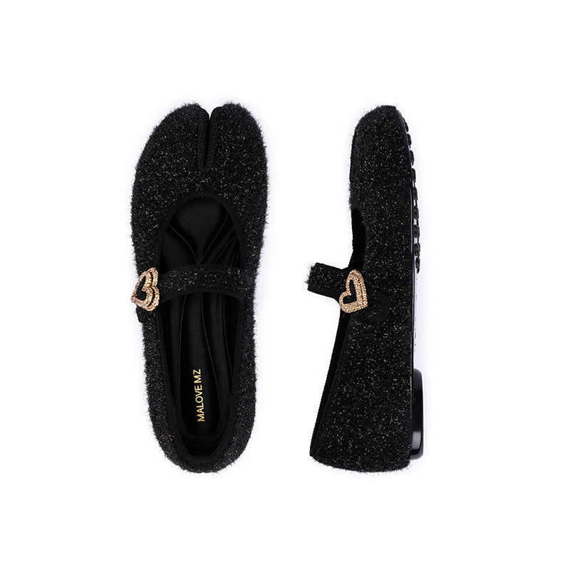 Oriental Split Toe Mary Jane Flat Shoes-2