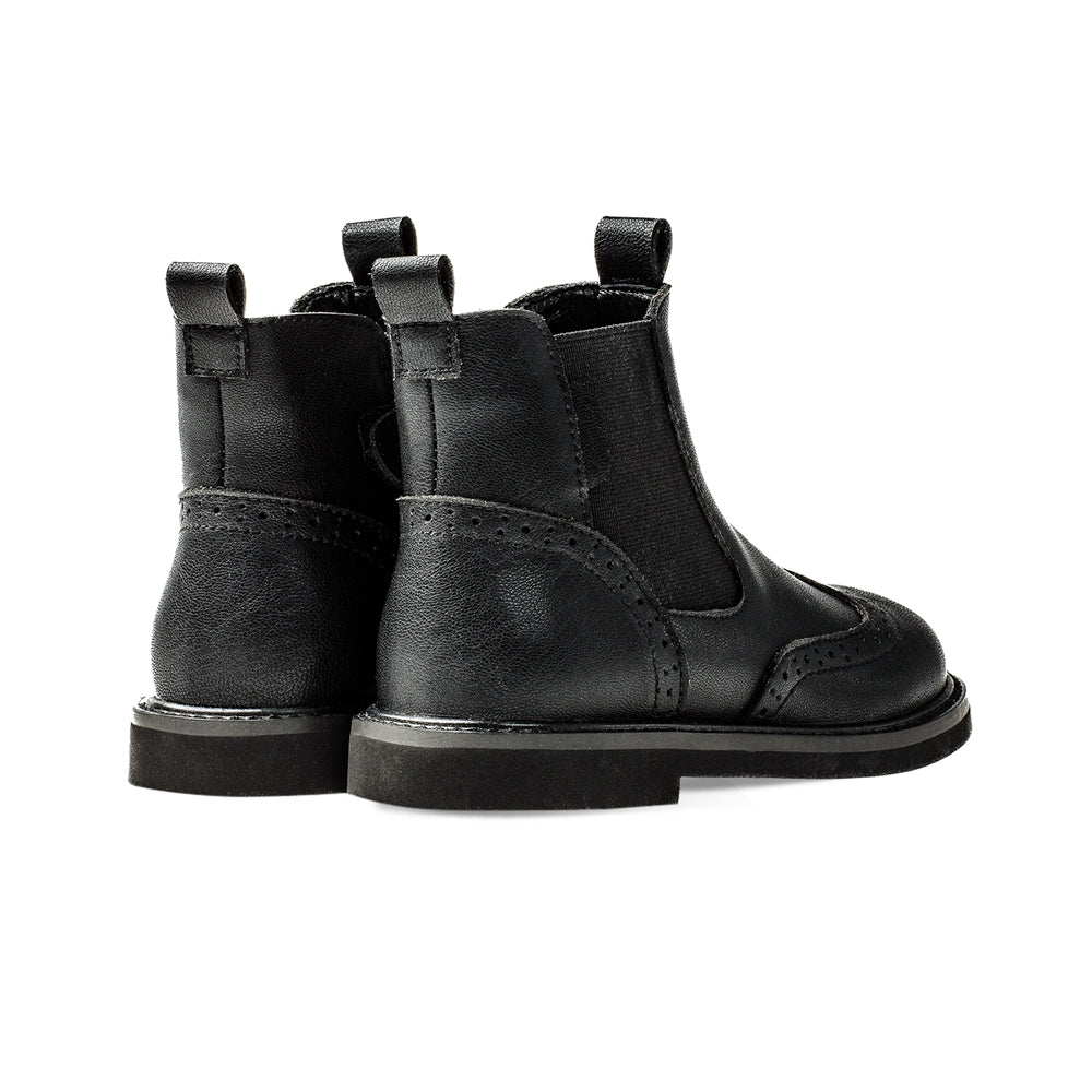 Outdoor Adventurer Kids Black Leather Boots-3