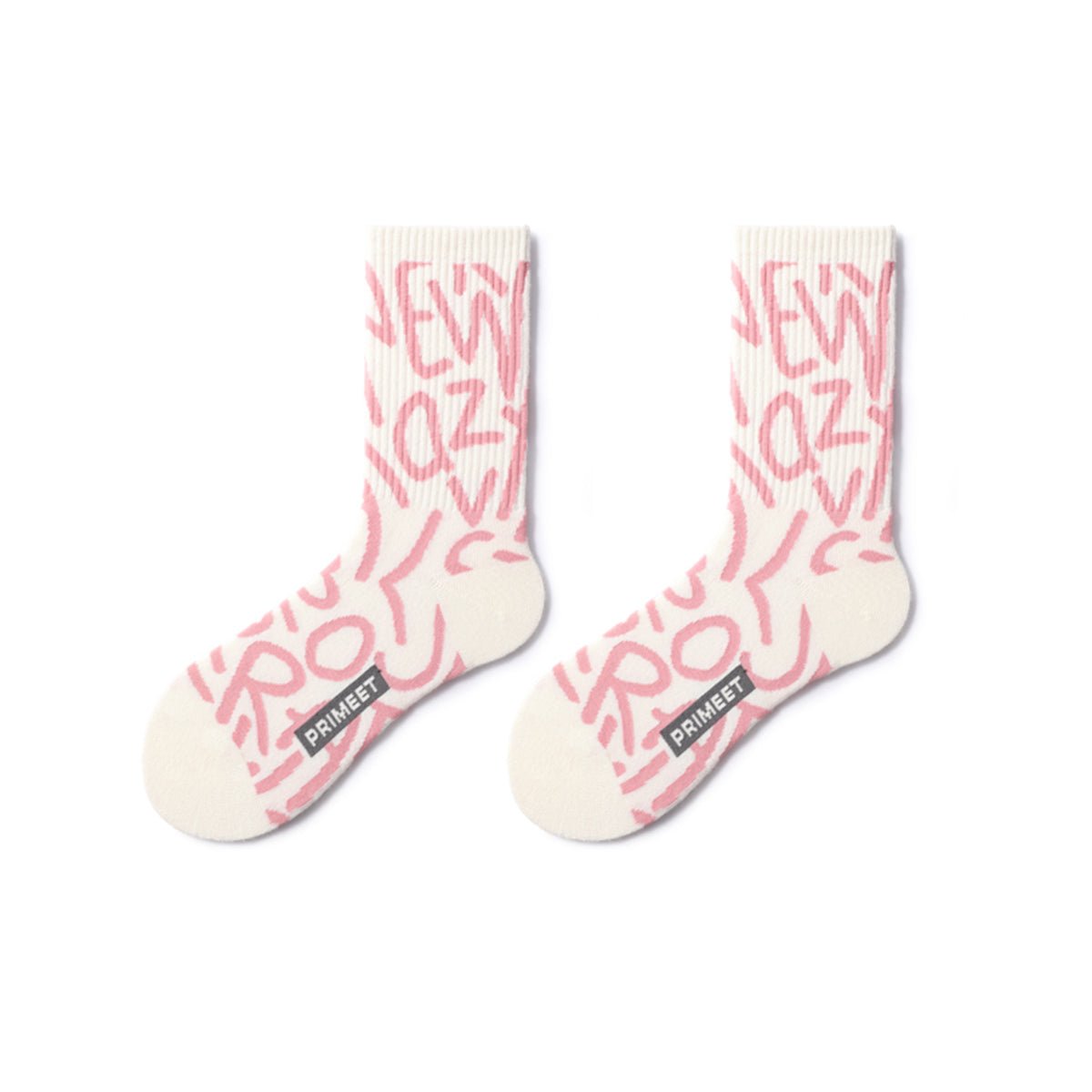 Pink Crush All-season Unisex 5pcs Crew Socks Set-3