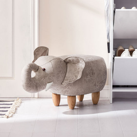 Playful Elephant Kids Grey Stool-0