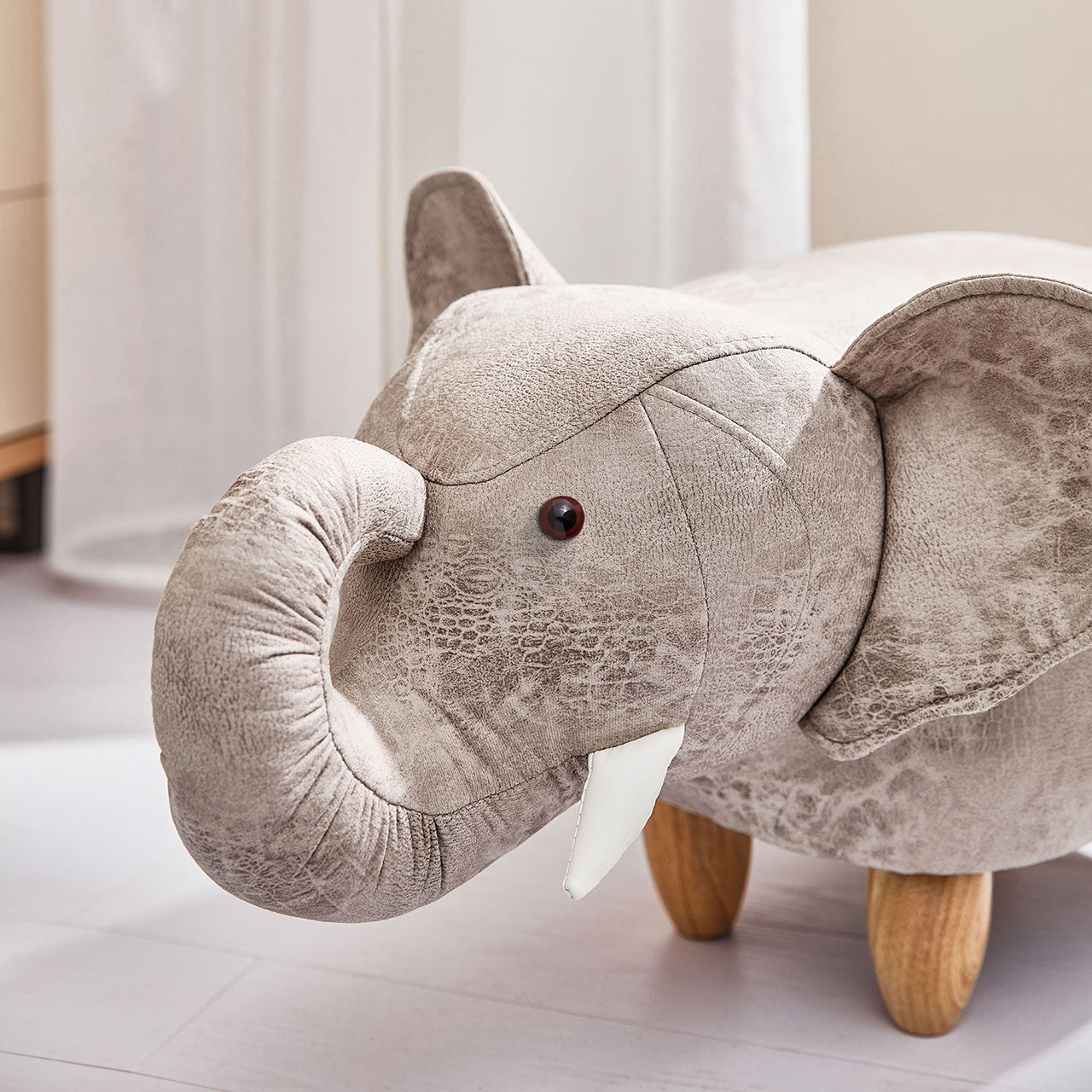 Playful Elephant Kids Grey Stool-2
