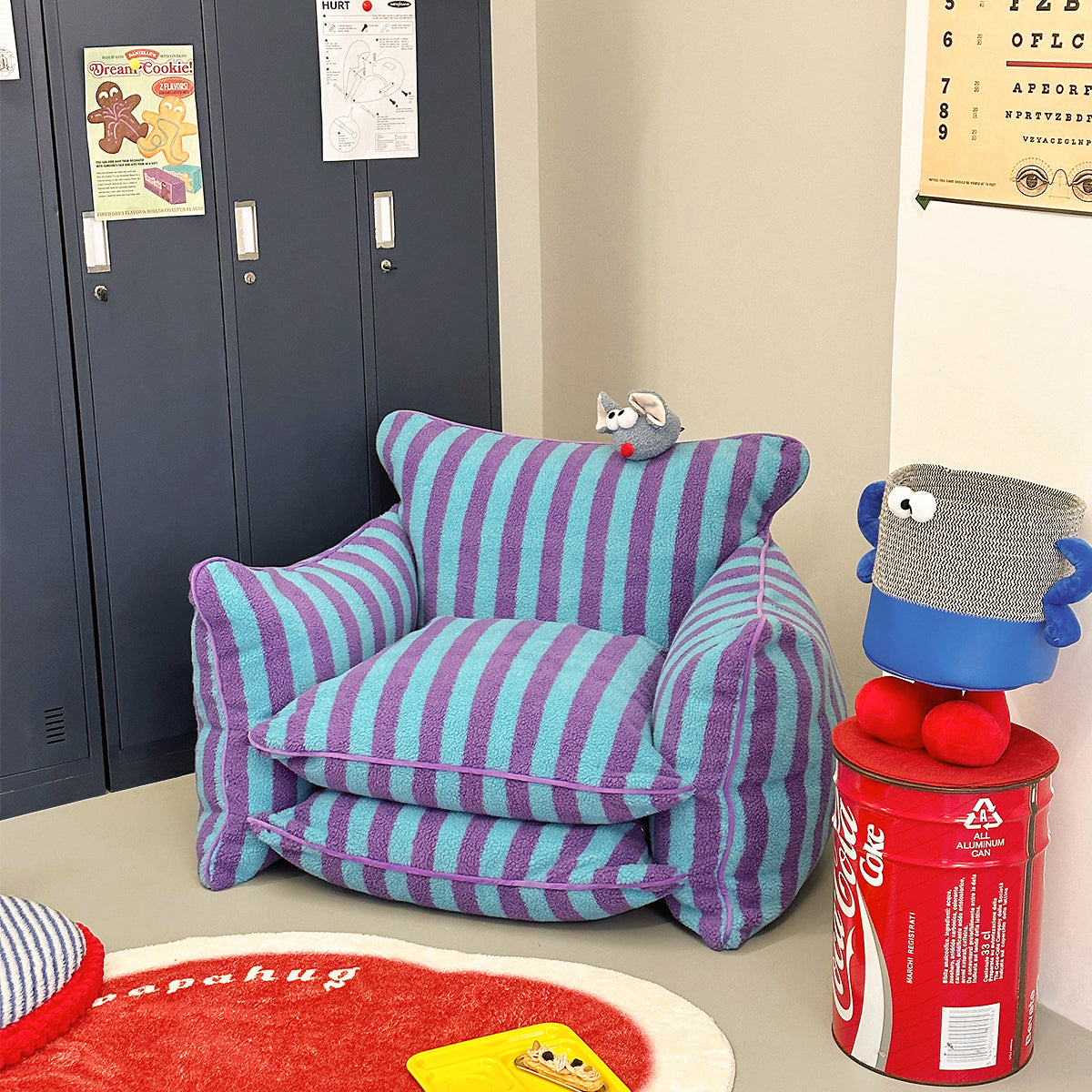 Playful Mind Striped Lazy Sofa Chair-7