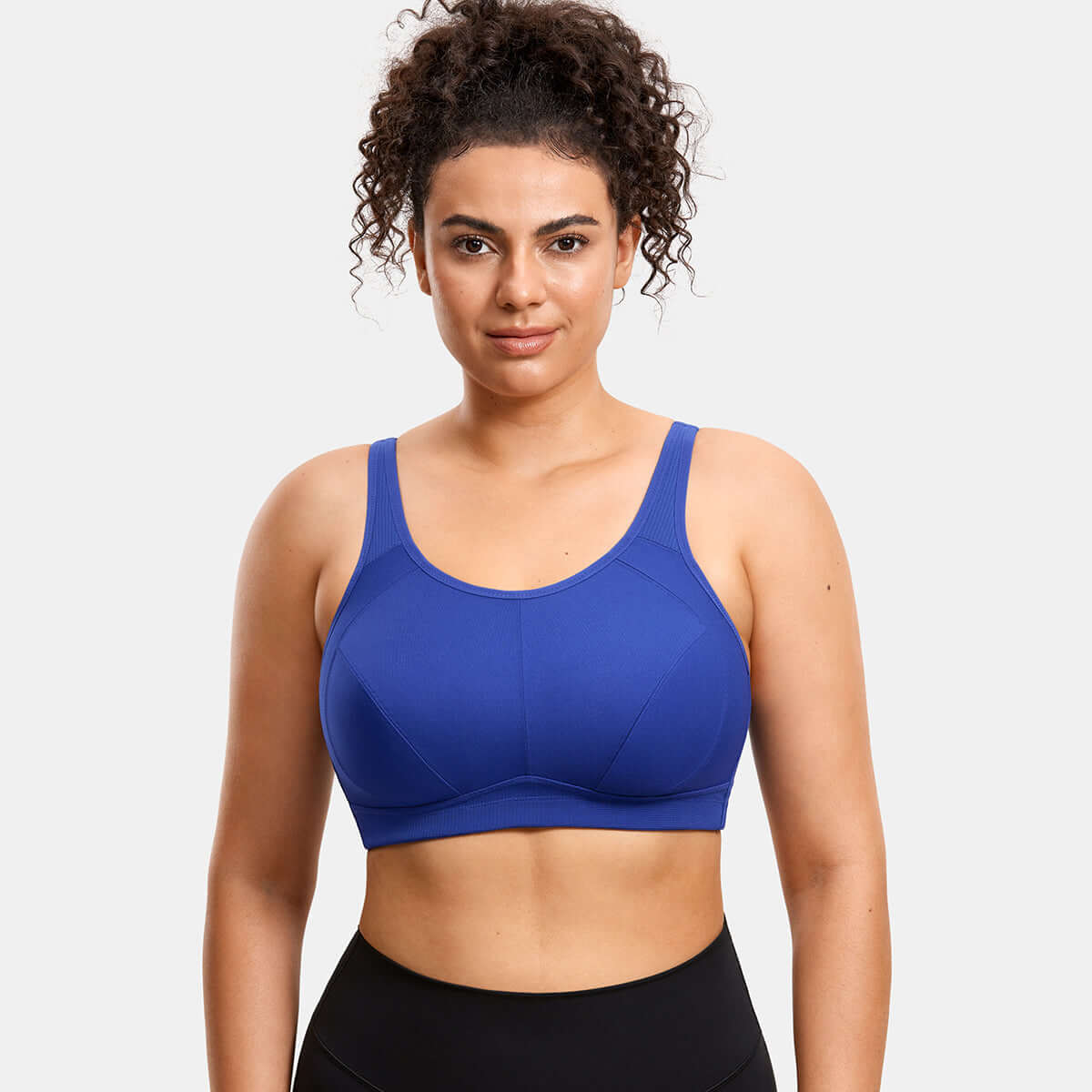 Plus Size High Support Full Coverage Padded Sapphire Wireless Bra-0