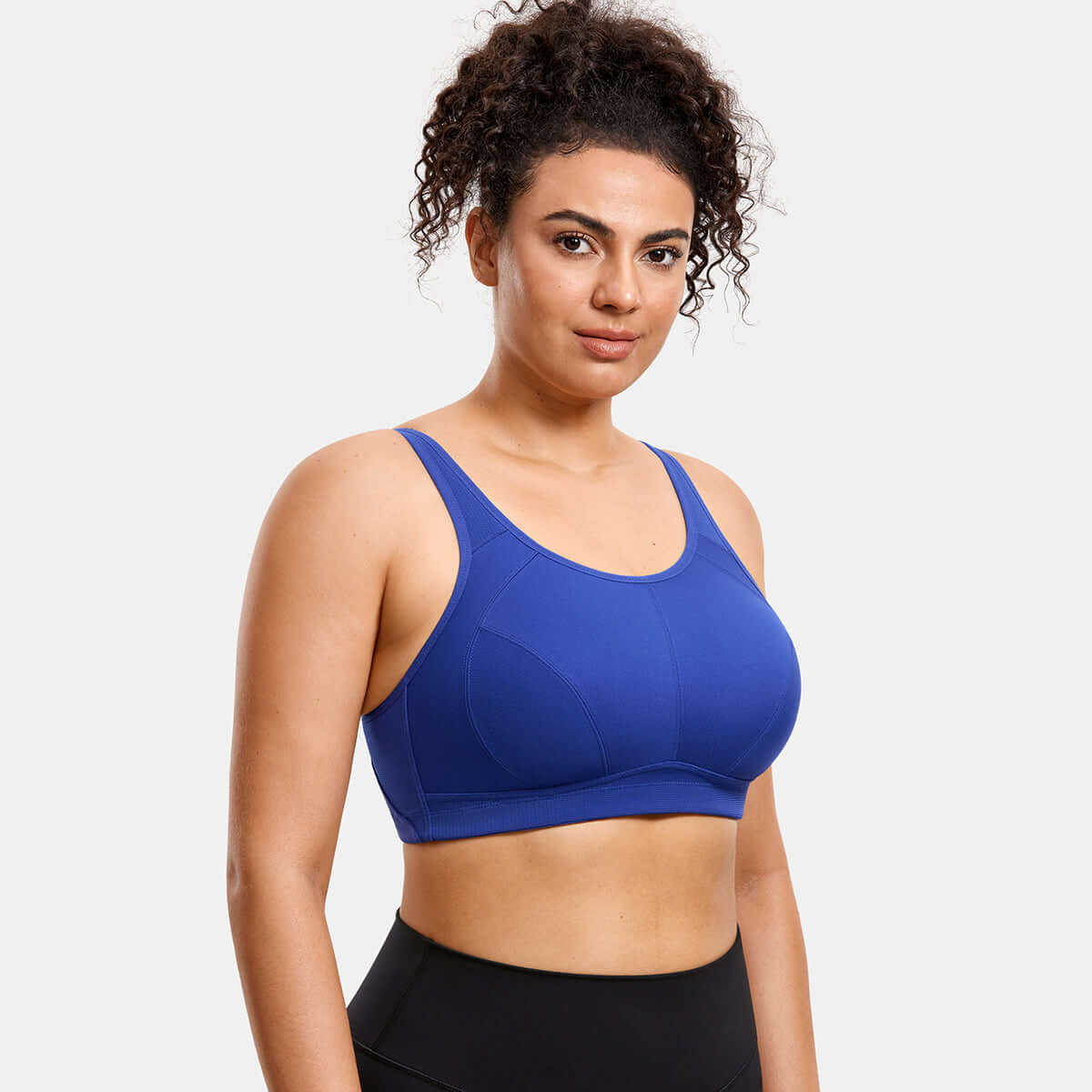 Plus Size High Support Full Coverage Padded Sapphire Wireless Bra-1