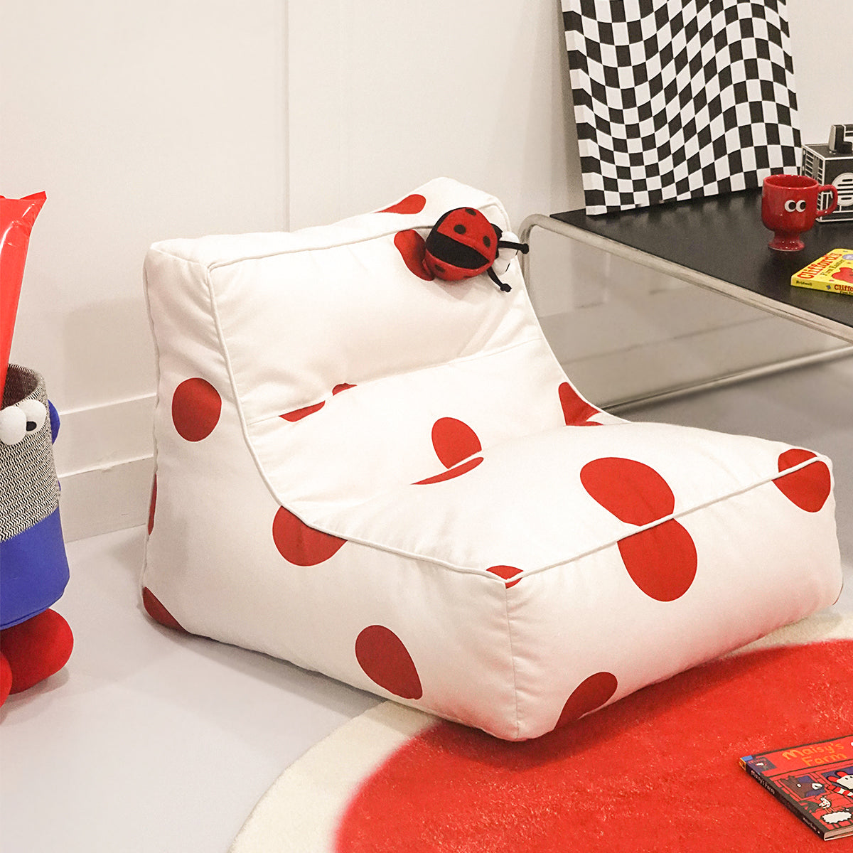 Polka Dot Lady Bug Bean Bag Chair-1