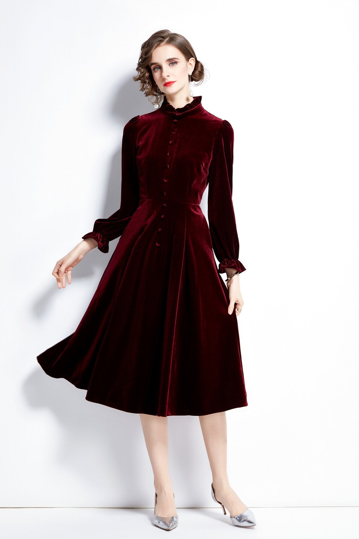 Royal Palace Velvet Dress-4