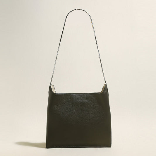 Sandra Leather Shoulder Bucket Bag-0