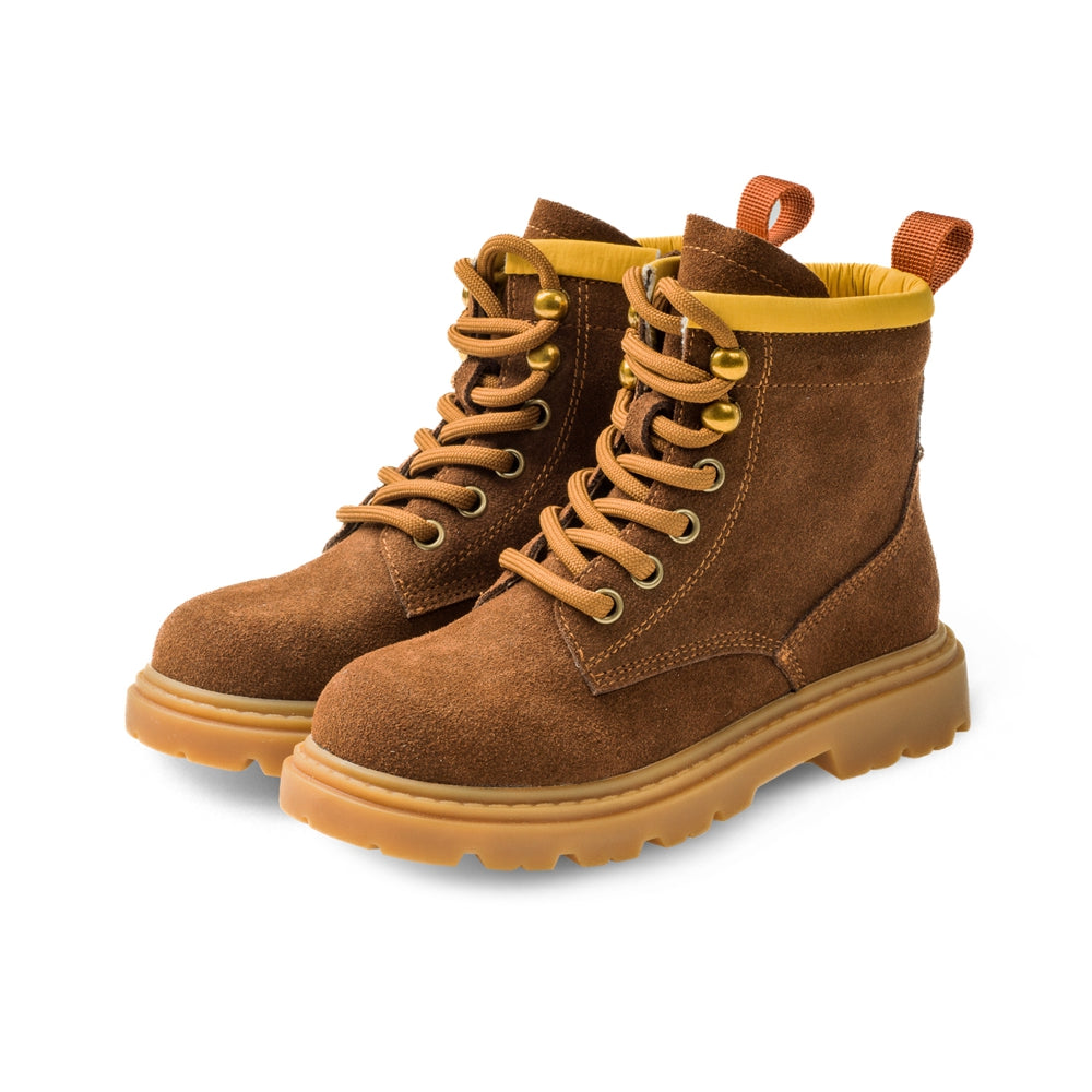 Side Zip Kids Suede Trucker Boots-1