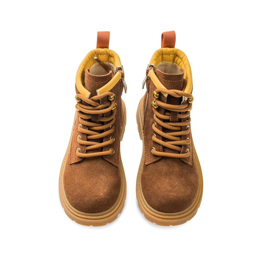Side Zip Kids Suede Trucker Boots-4