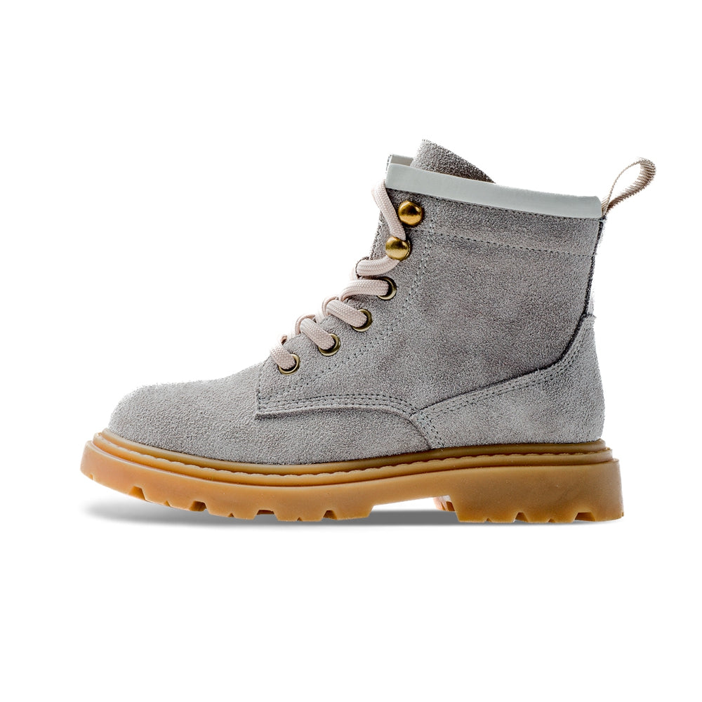 Side Zip Kids Suede Trucker Boots-5
