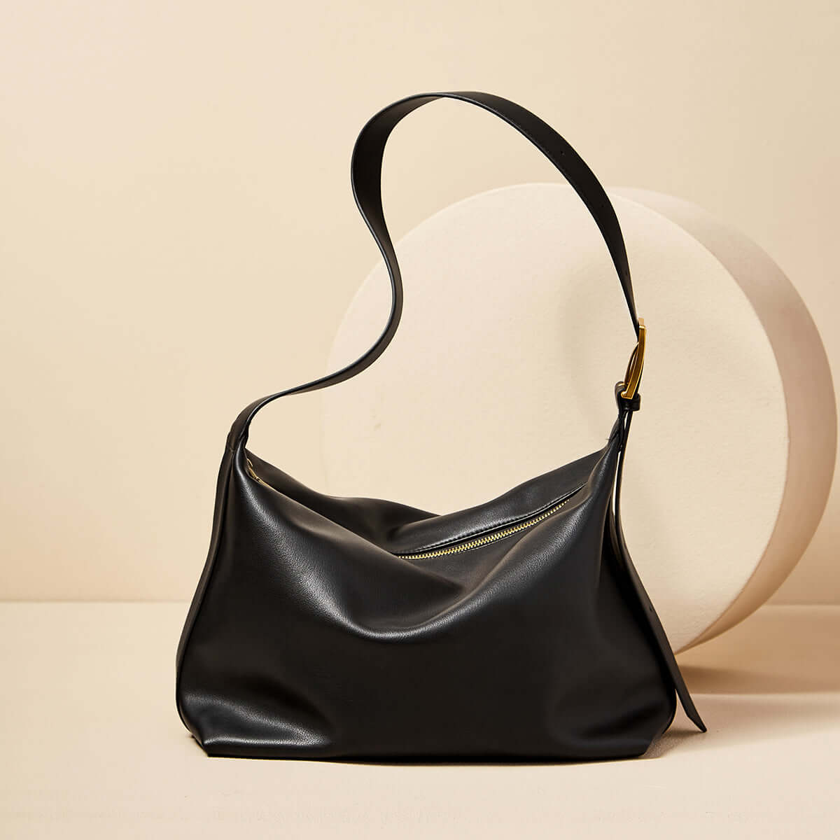 Sleek Retro Leather Tote Bag-3