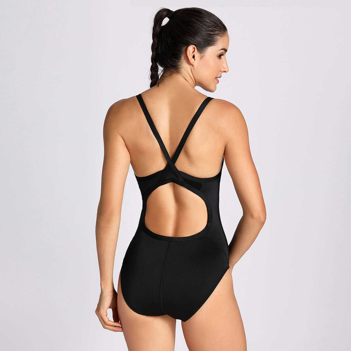 Sleek Solid Elite Training Athletic One Piece Swimsuit-2