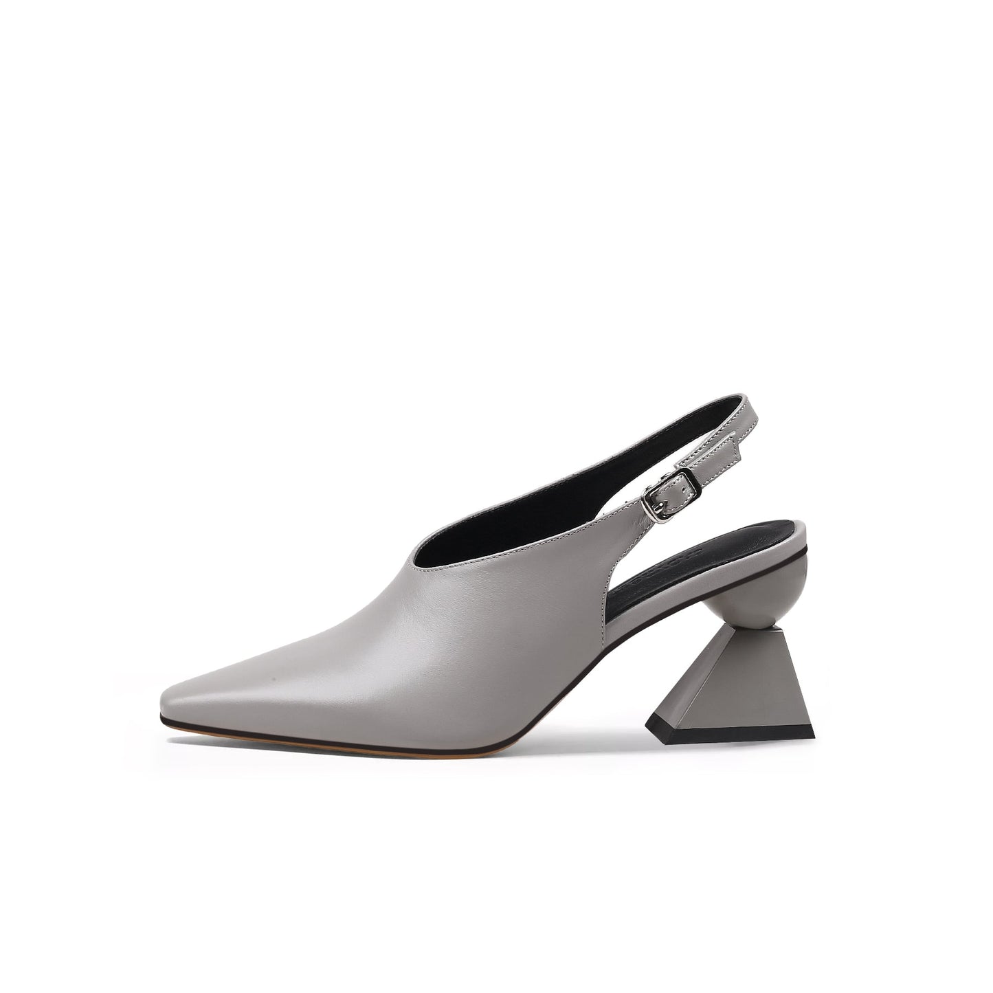 Pointed Toe Slingback Geometric Heel Mules-5