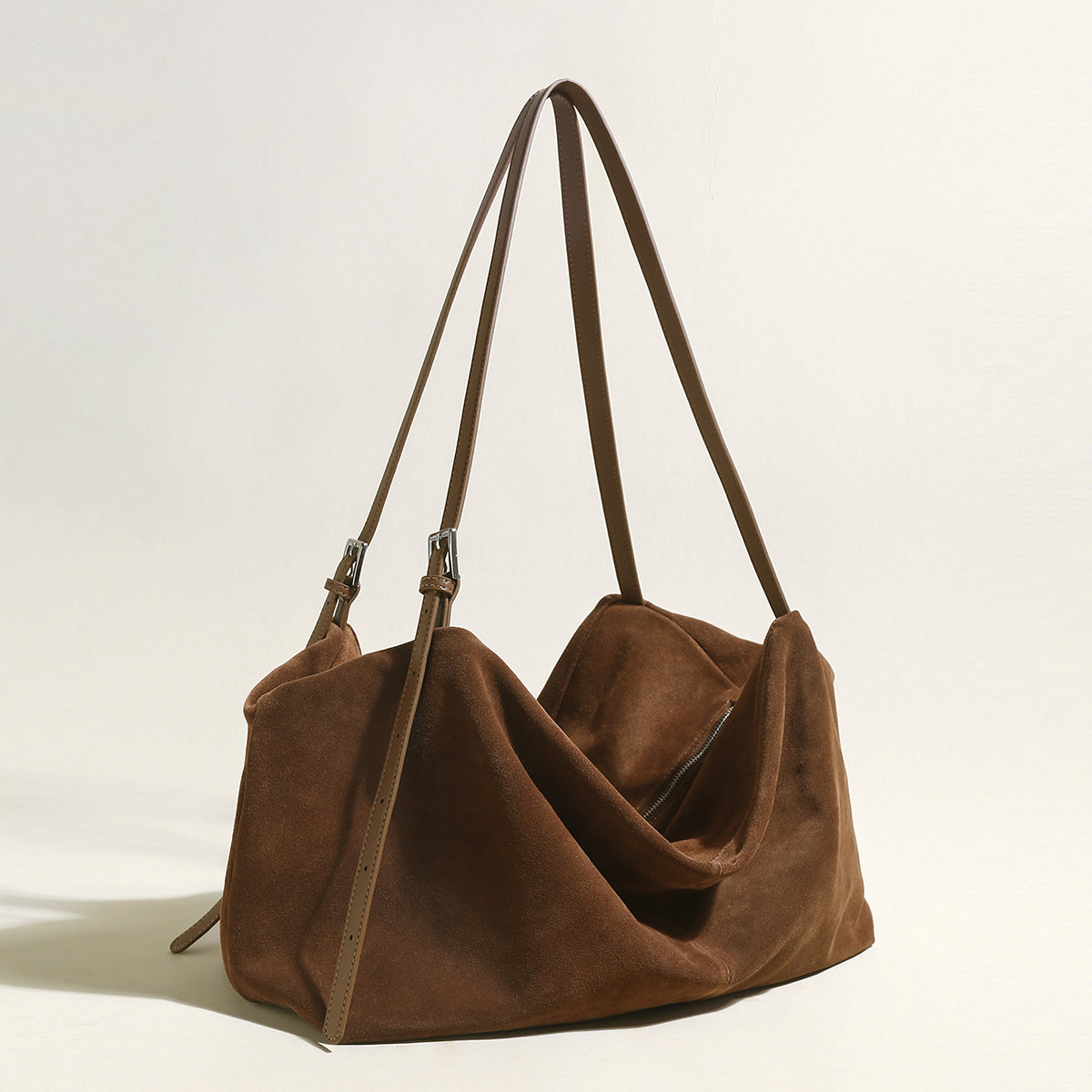 Slouchy Suede Leather Shoulder Bag-4