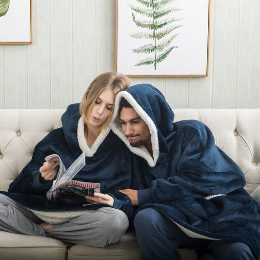 Snugglie - Oversized Filt Hoodie - För Mysiga och Värmande Stunder!