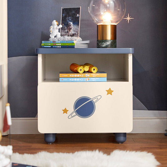Space Boy Navy and White Bedside Table-0