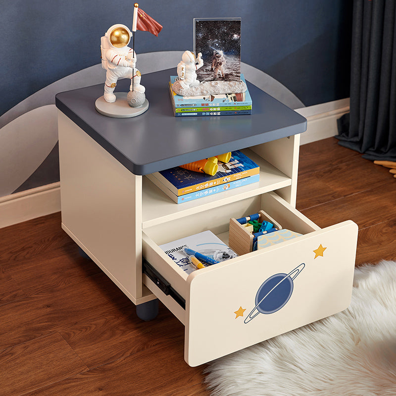 Space Boy Navy and White Bedside Table-3