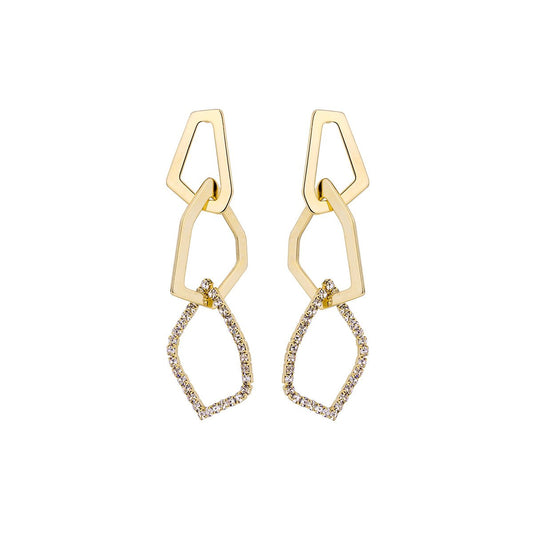 Space Links Gold Earrings-0