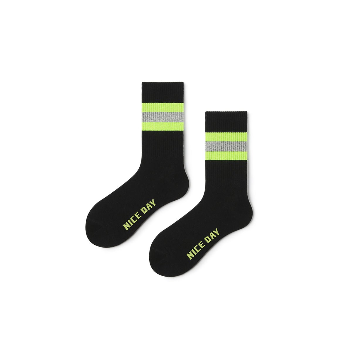 Starry Sky Fluorescent All-season Men Black Sports Crew Socks-0