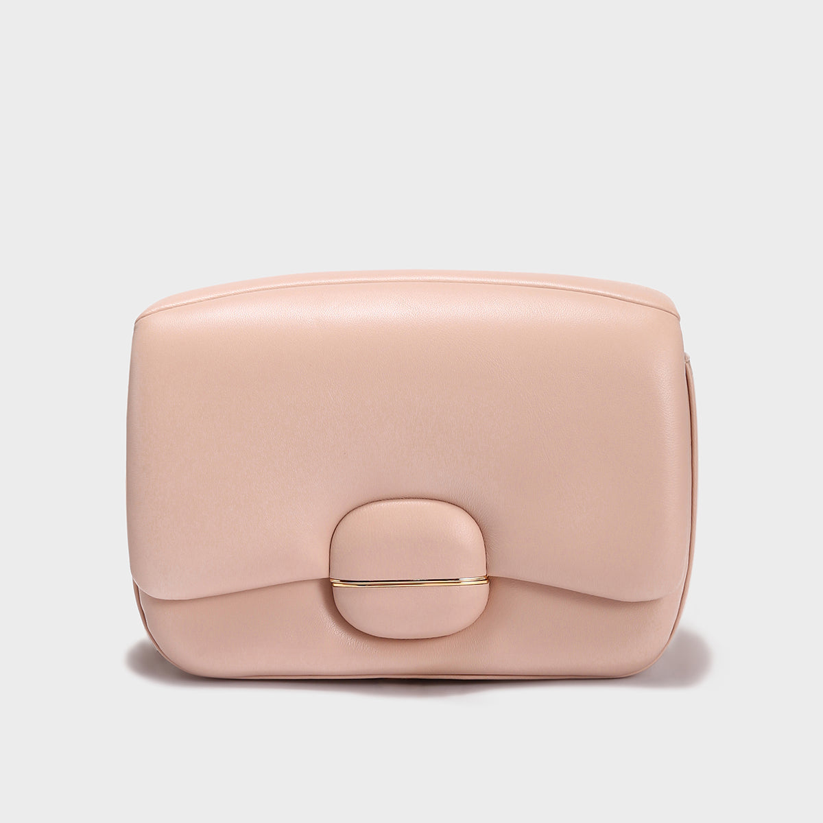 Structured Buckle Leather Shoulder Bag-5