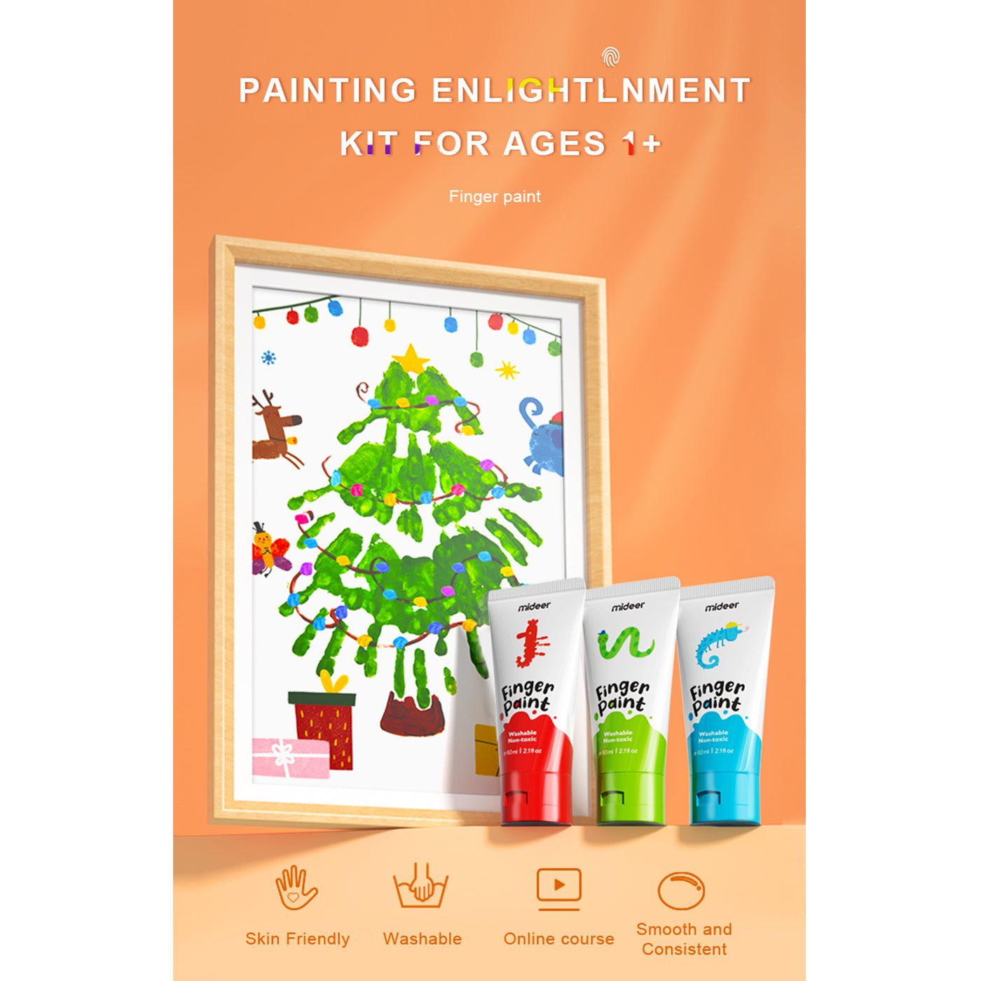 Super Washable Finger Paint 12 Colors-1