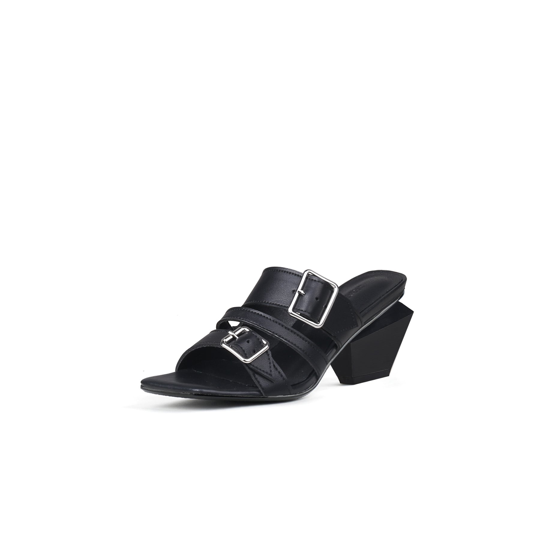 Triple Strap Heeled Mules-1